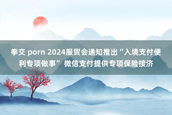 拳交 porn 2024服贸会通知推出“入境支付便利专项做事” 微信支付提供专项保险接济